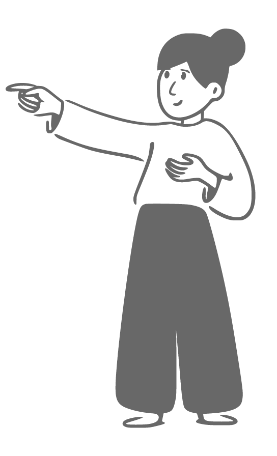 Ilustración de una chica señalando el formulario