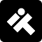 Logotipo del Institut del Teatre en color blanco sobre un fondo cuadrado negro.